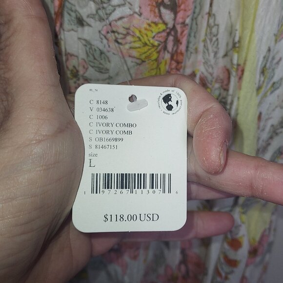 Nwt Free People " There she goes" printed slip dress. - Picture 6 of 8